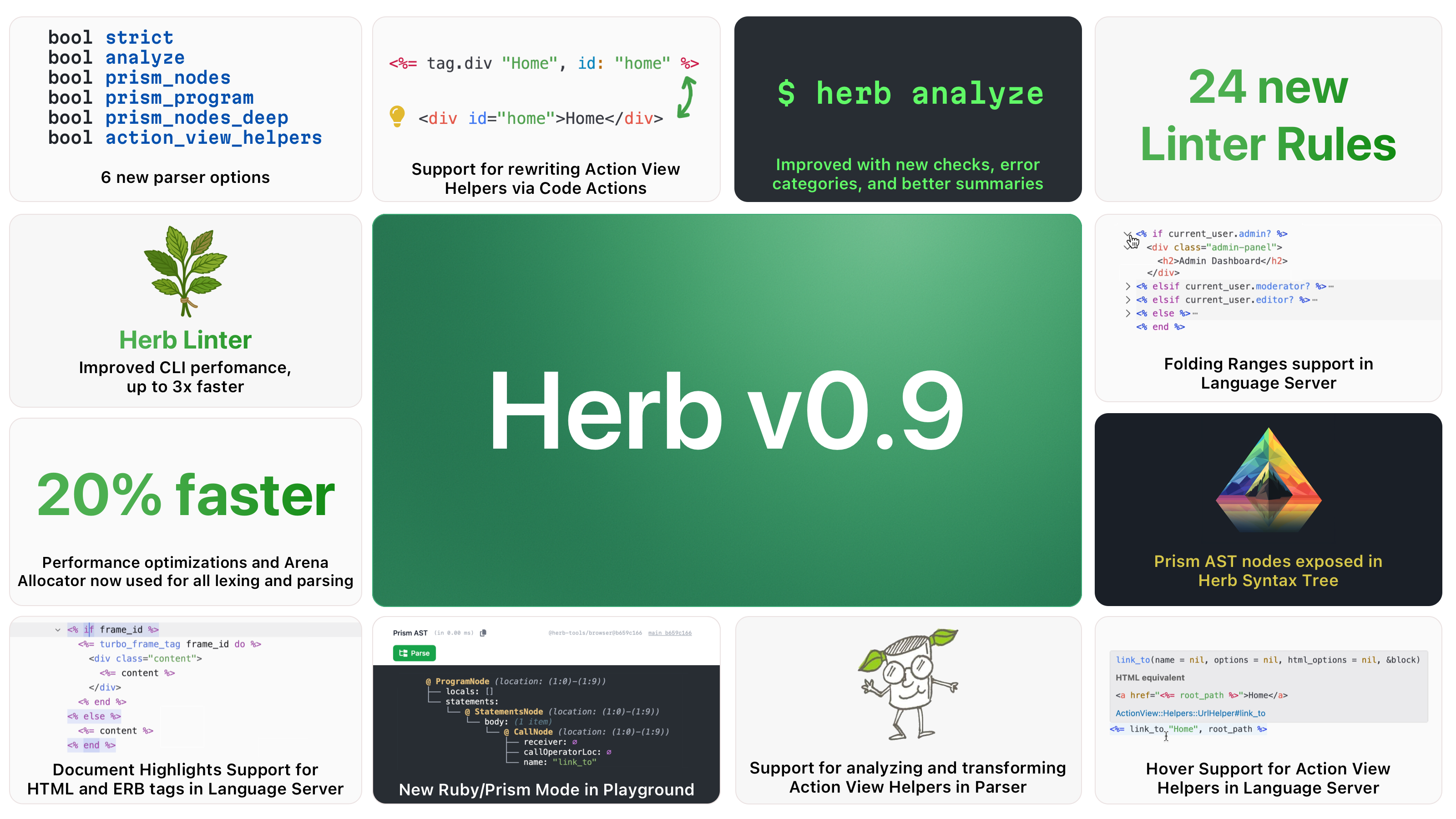 Herb v0.9 Feature Summary